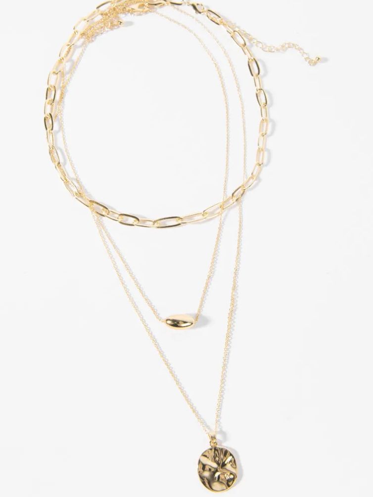 Pinky Promise Gold Geometric Metal Necklace-Curvy-Faja