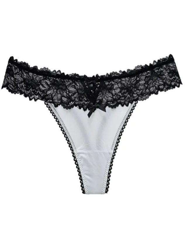 Female Mesh Solid Color Lace Underwears-Curvy-Faja