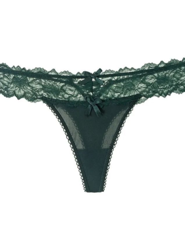 Female Mesh Solid Color Lace Underwears-Curvy-Faja