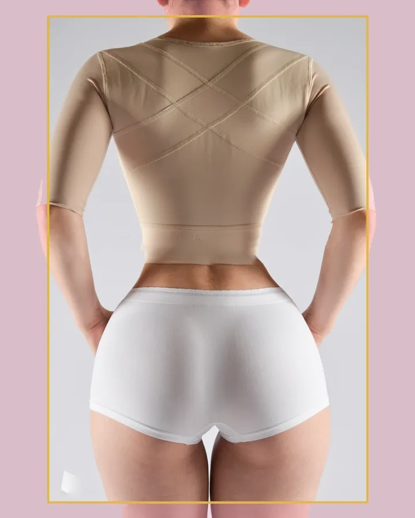 Strapless Top With Middle Sleeve Breasted Hood-Curvy-Faja