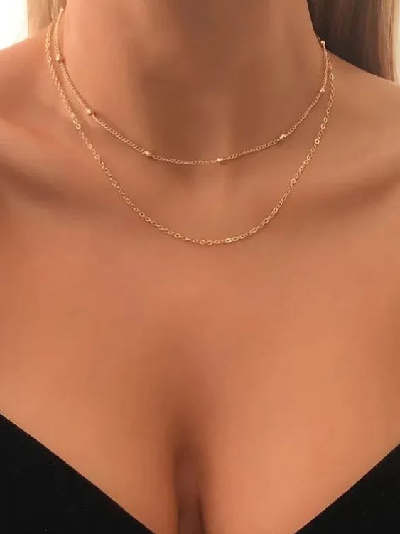 Minimalist Round Beads Layered Necklace-Curvy-Faja