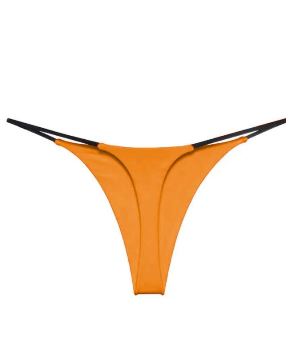 Female Solid Color T-back Thong-Curvy-Faja