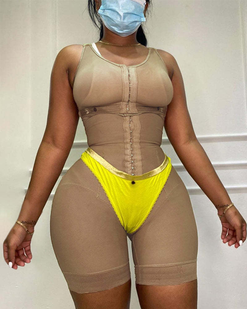 Tummy Control Fajas Adjustable Hook And Eye Front Closure Women Shapewear Post Liposuction-Curvy-Faja