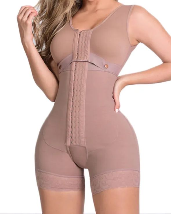 High Compression Shapewear With Hook And Eye Front Closure shaper Adjustable Bra Slimming Bodysuit-Curvy-Faja