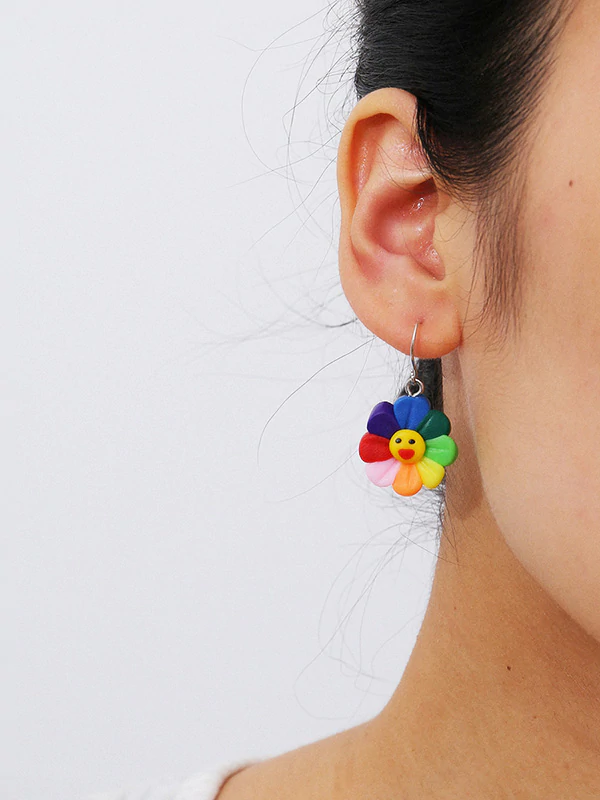 Fashion Colorful Smiley Acrylic Earrings-Curvy-Faja