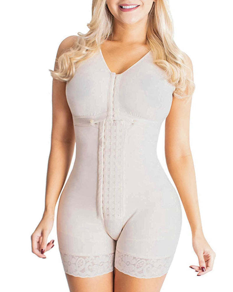 Shapewear For Women Hook And Eye Closure Adjustable Breast Support Tummy Control Bodysuit Bodyshaper-Curvy-Faja