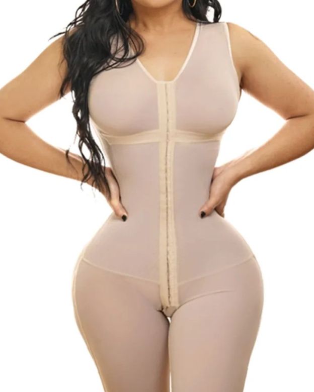 Women Breathable Shapewear Strong 3 Level Clasp Bodysuit With Arotch Opening Weight Loss Fajas-Curvy-Faja