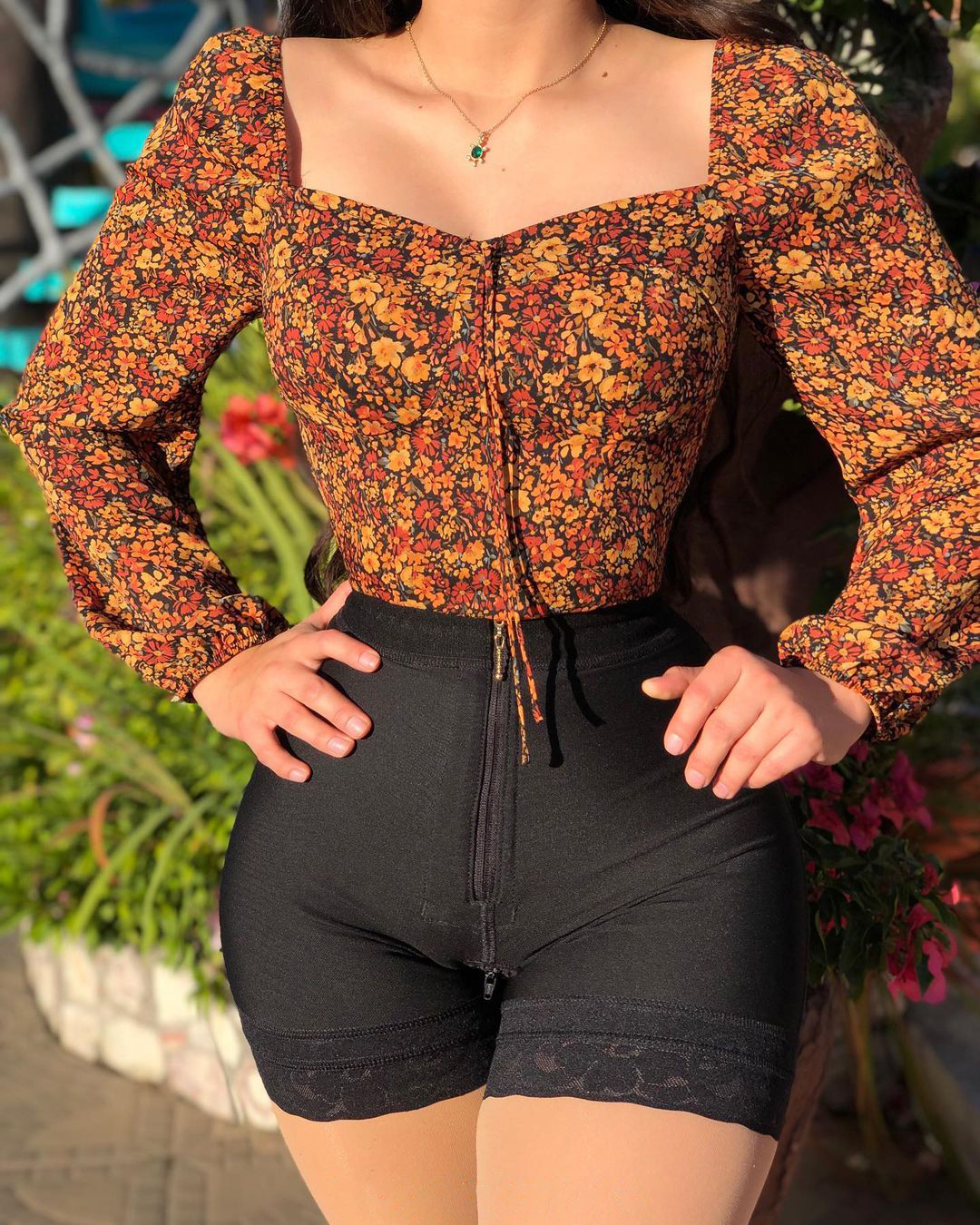 Button Breasted Zippered High Waist Butt Lift Shapers-Curvy-Faja