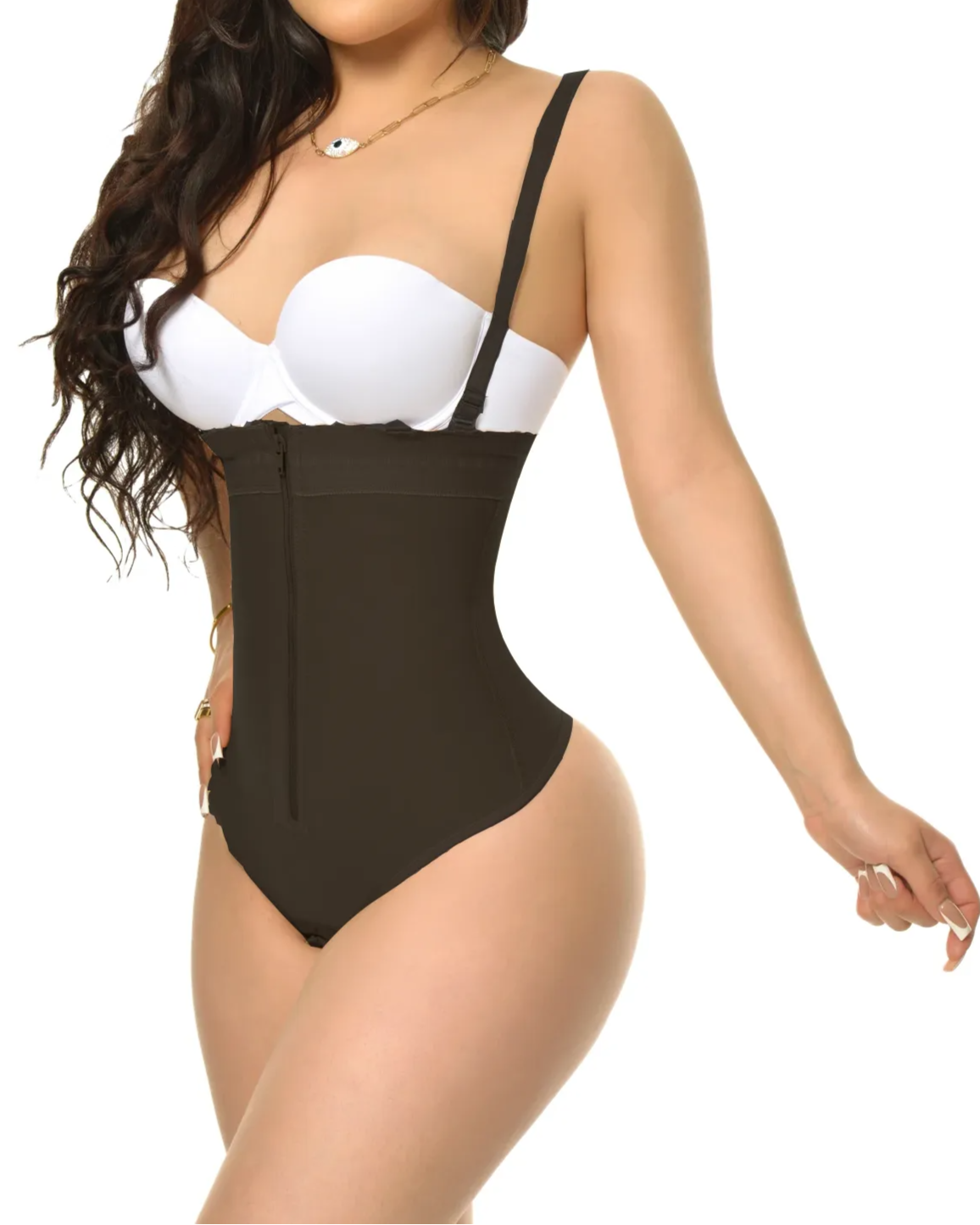 Tummy Control Zipper Shapewear Bodysuit-Curvy-Faja