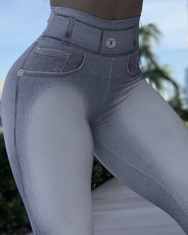 High Waist Peach Hip Lift Leggings-Curvy-Faja