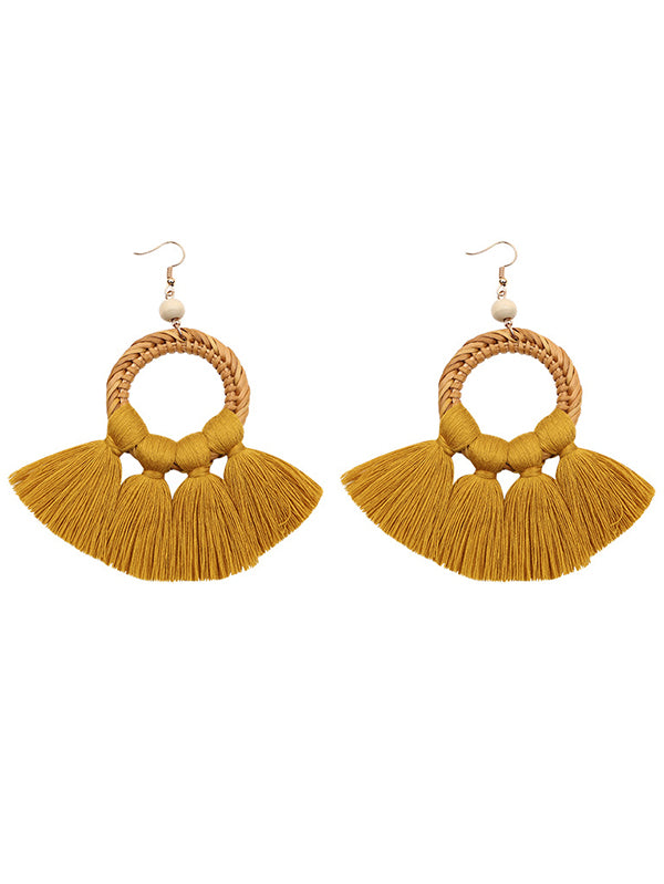Tasseled Knitting Bohemia Earrings-Curvy-Faja