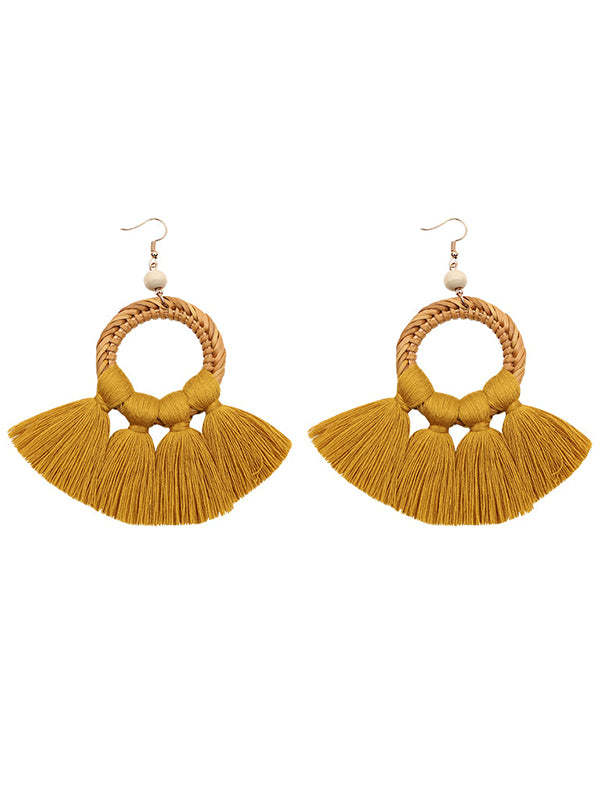 Tasseled Knitting Bohemia Earrings-Curvy-Faja