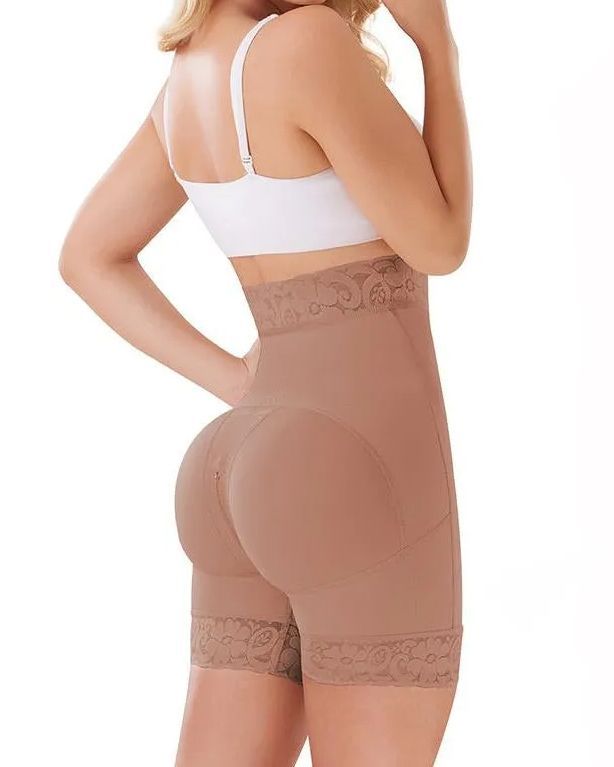 Butt Lifter High-Compression Girdle With Perineal Zipper-Curvy-Faja