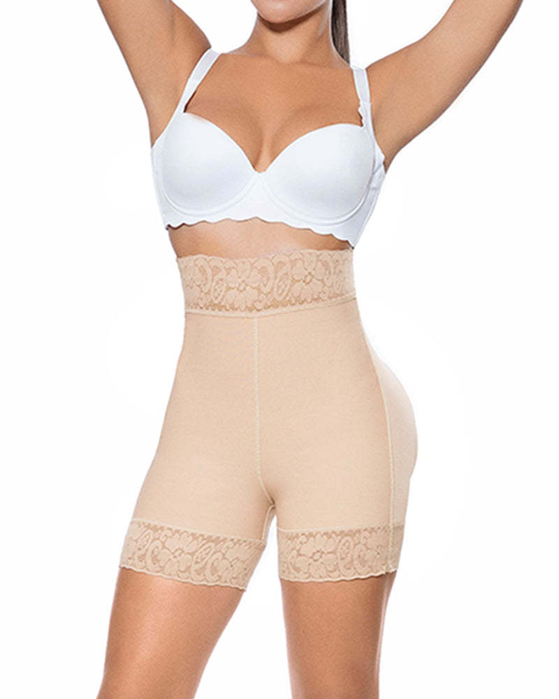 Women Butt Lifter High Waist Hip Enhancer Pads Underwear Shapewear Lace Padded Control Panties-Curvy-Faja