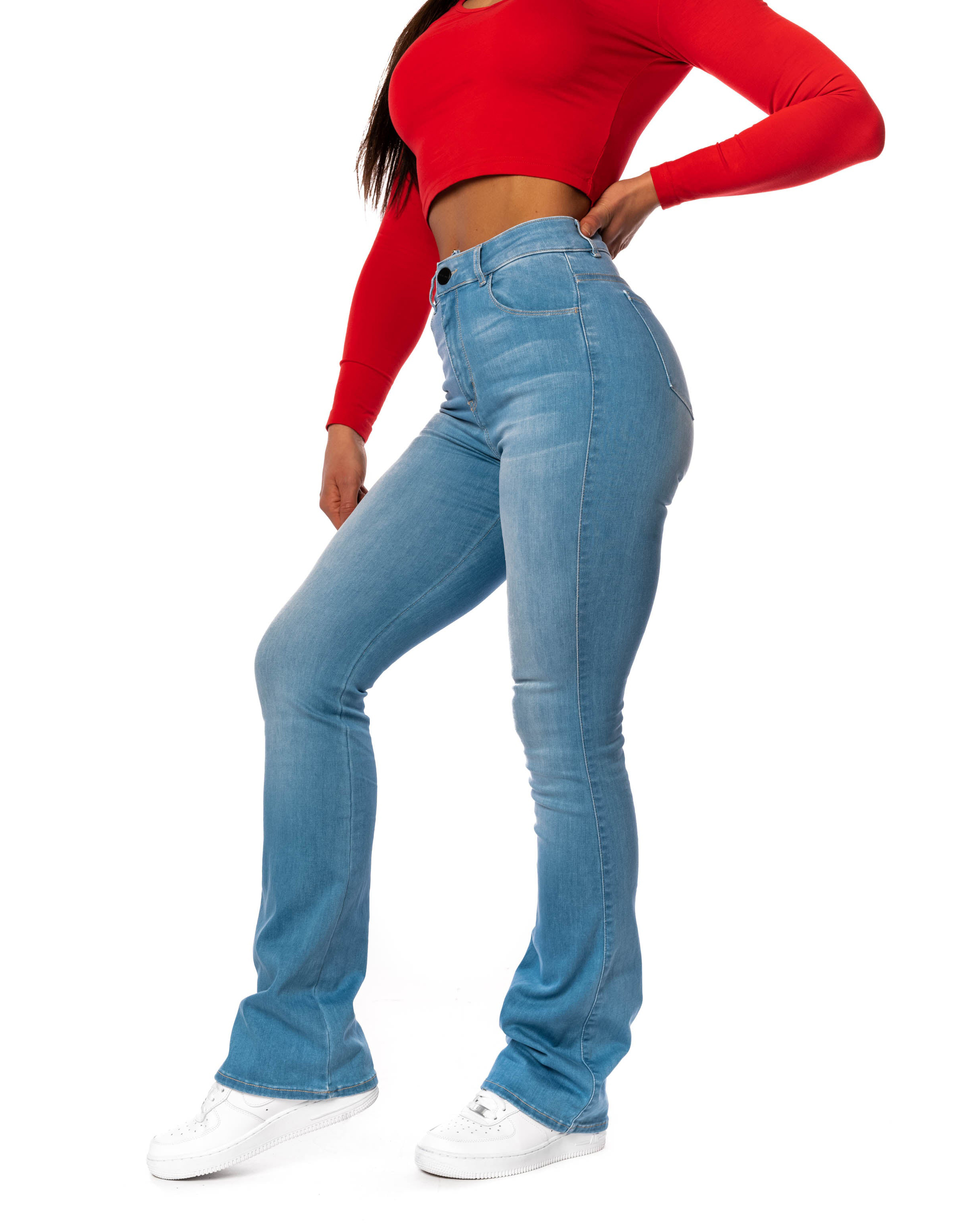 Slim Fit Bootcut Skinny Jeans-Curvy-Faja