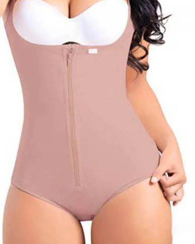 Women Postpartum Body Shaper With Zipper High Waist Cincher Flatten Abdomen Fajas-curvy-faja