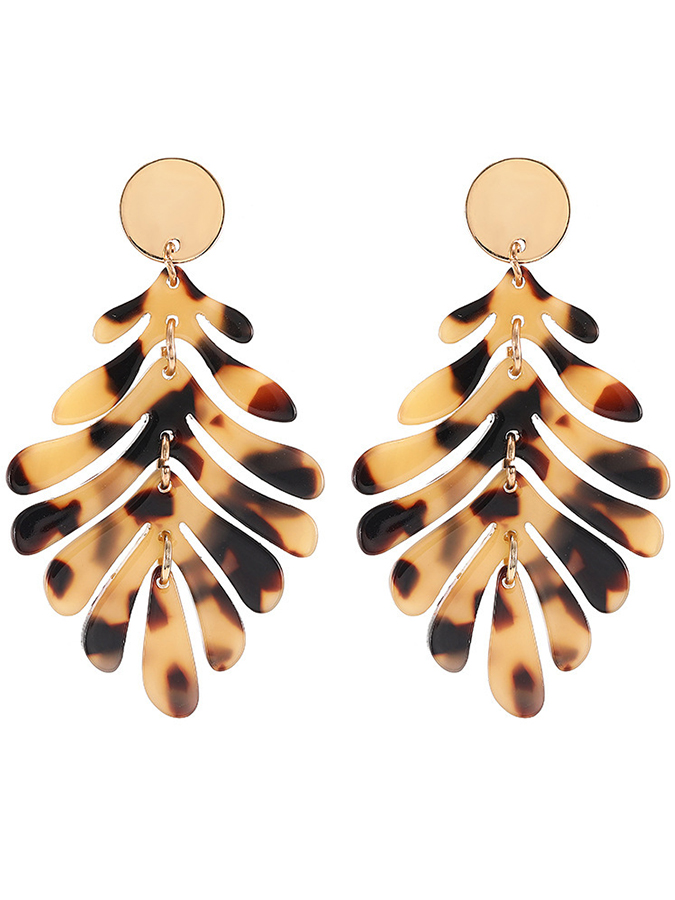 Fashion Vintage Leopard Print Beach Earrings-Curvy-Faja