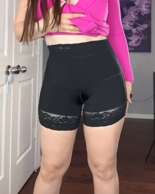 High Waist Seamless Butt Lifting Shorts-Curvy-Faja
