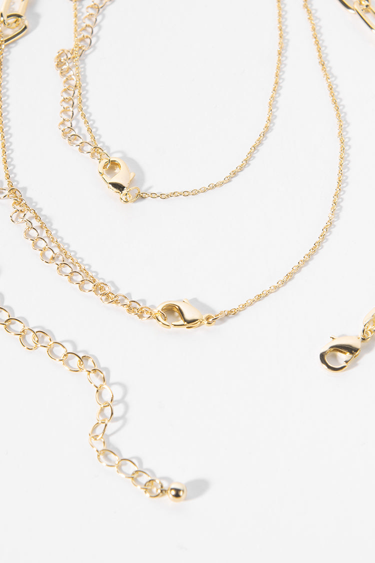 Pinky Promise Gold Geometric Metal Necklace-Curvy-Faja