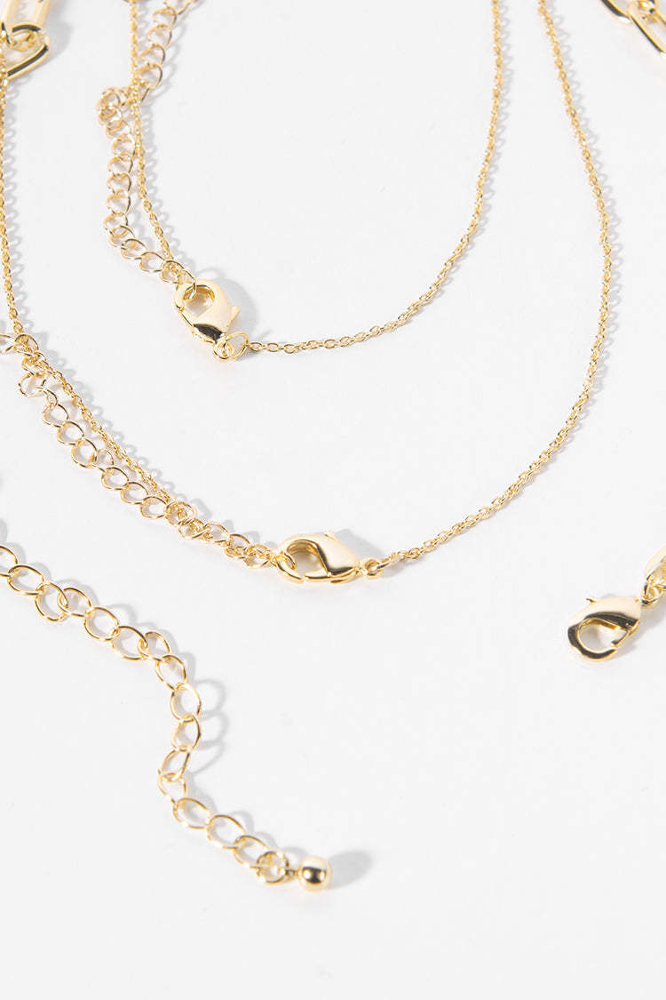 Pinky Promise Gold Geometric Metal Necklace-Curvy-Faja