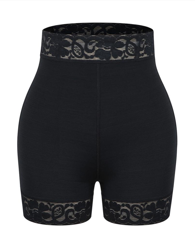 Mid-Waist Shaping Shorts With Anti-Rolling Lace Tummy Control Underwear For Women Butt Lifter-Curvy-Faja