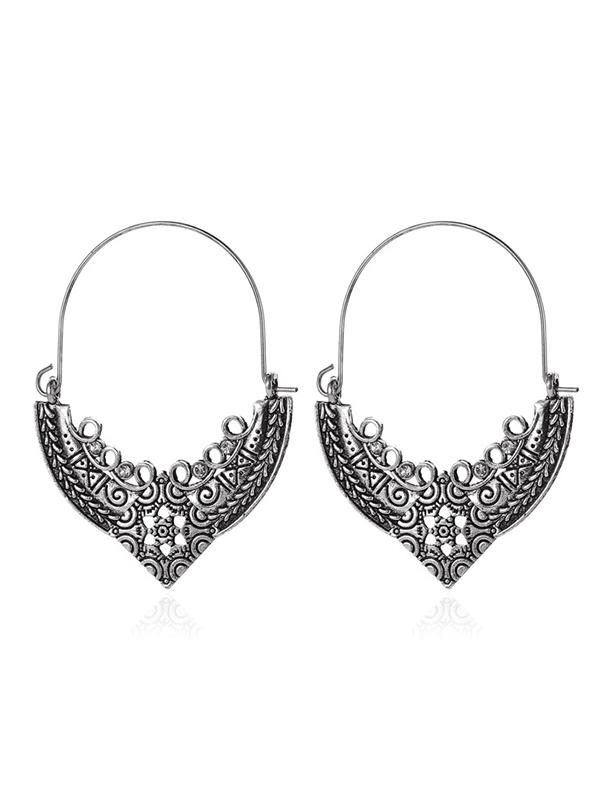 Vintage Pattern Love Hollow Earrings-Curvy-Faja