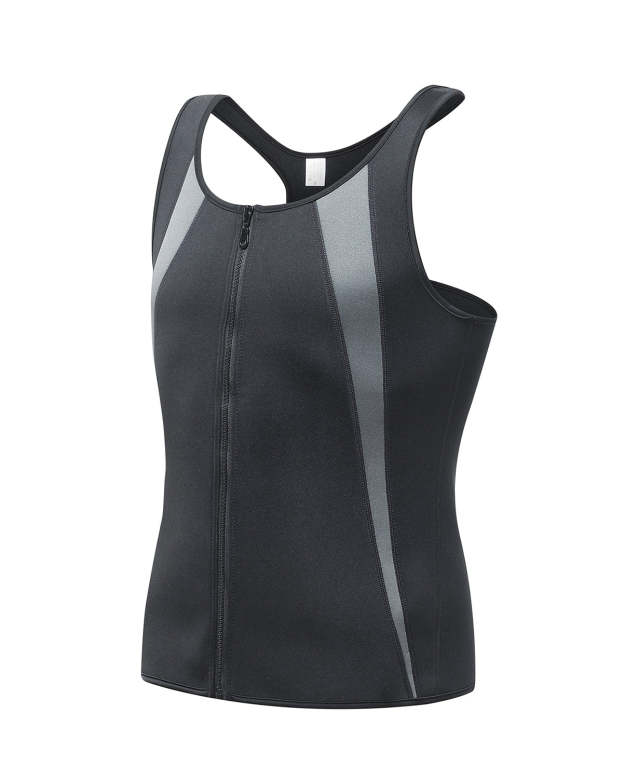Mens Hot Shaper Tank Top Sweat Sauna Suit Waist Trainer Slimming Tummy Control Workout Exercise Vest for Weight Loss-Curvy-Faja