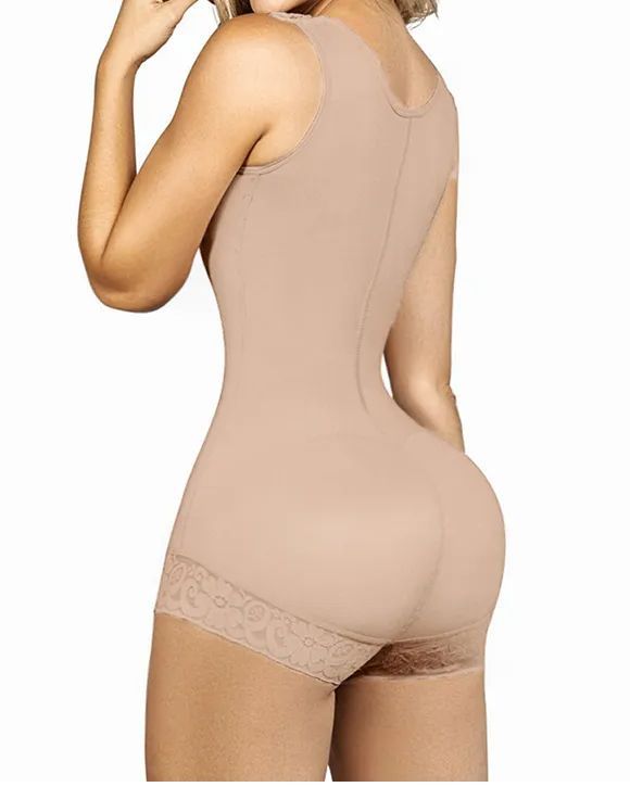 Shapewear for Women Hook and Eye Closure Breast Support Tummy Control Triangle Bodysuit Bodyshaper-Curvy-Faja