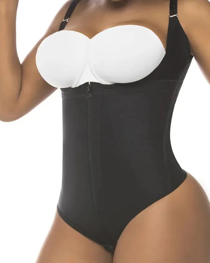 Open Bust Thong Tummy Control Shapewear for Women-curvy-faja