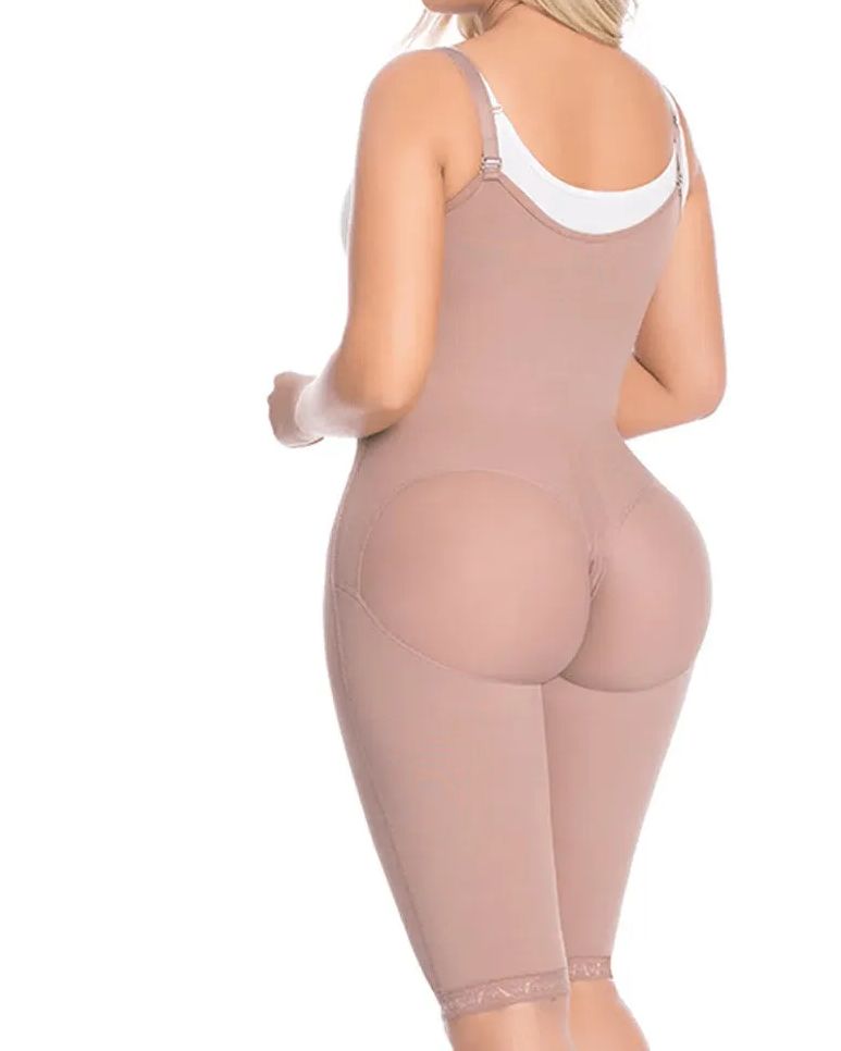 Open Bust Tummy Control Fajas Adjustable Hook And Eye Front Closure Women Shapewear-Curvy-Faja