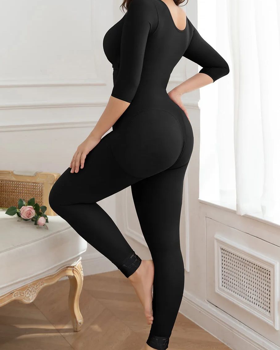 Long Sleeve Long Leg Shaping Garment After Liposuction-Curvy-Faja