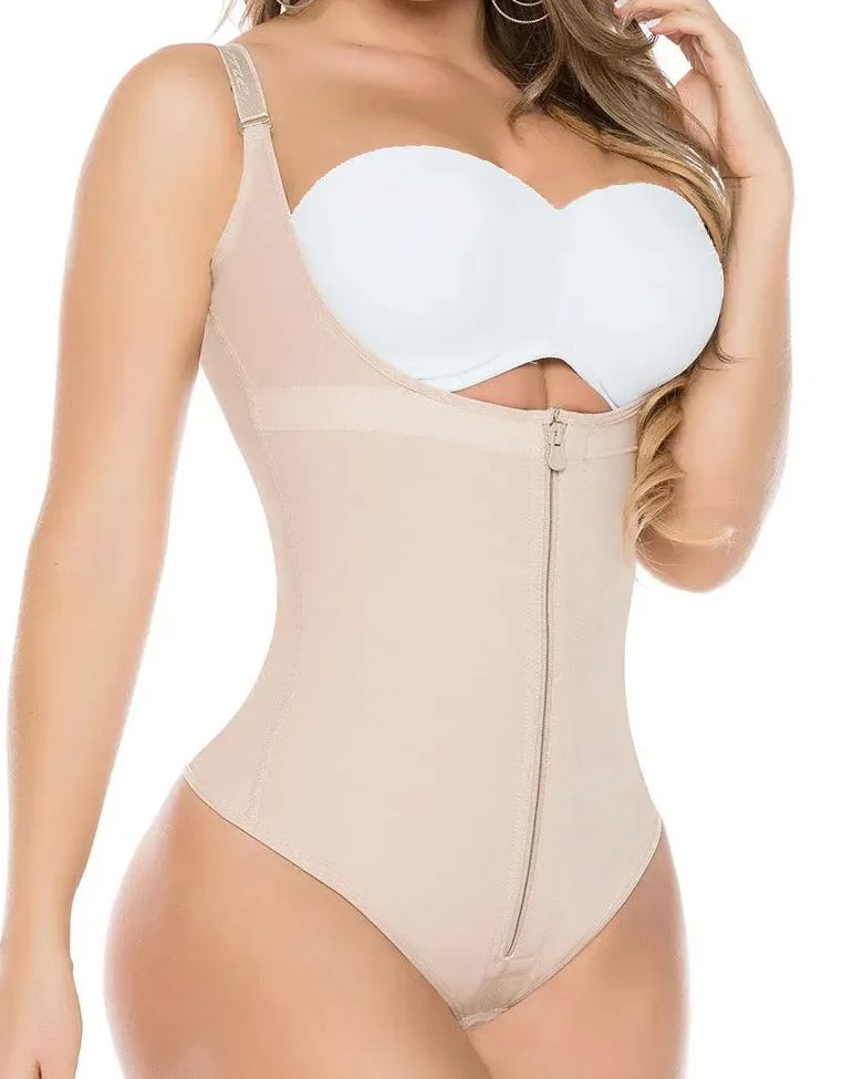 Open Bust Thong Tummy Control Shapewear for Women-curvy-faja