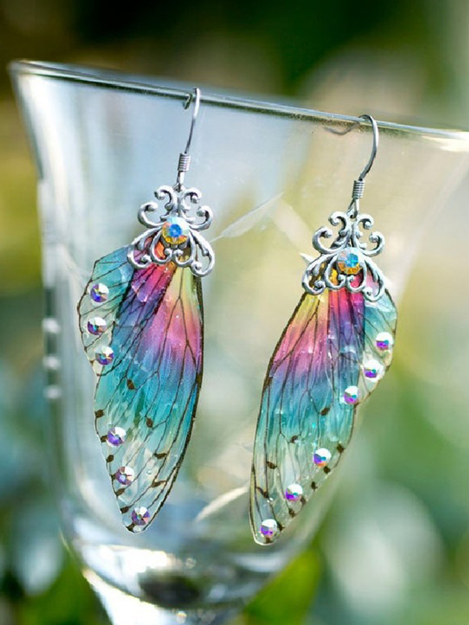 Beautiful Butterfly wings Vintage Casual Earrings-Curvy-Faja