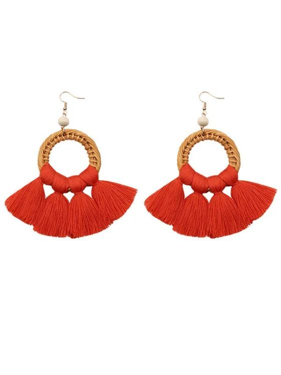 Tasseled Knitting Bohemia Earrings-Curvy-Faja