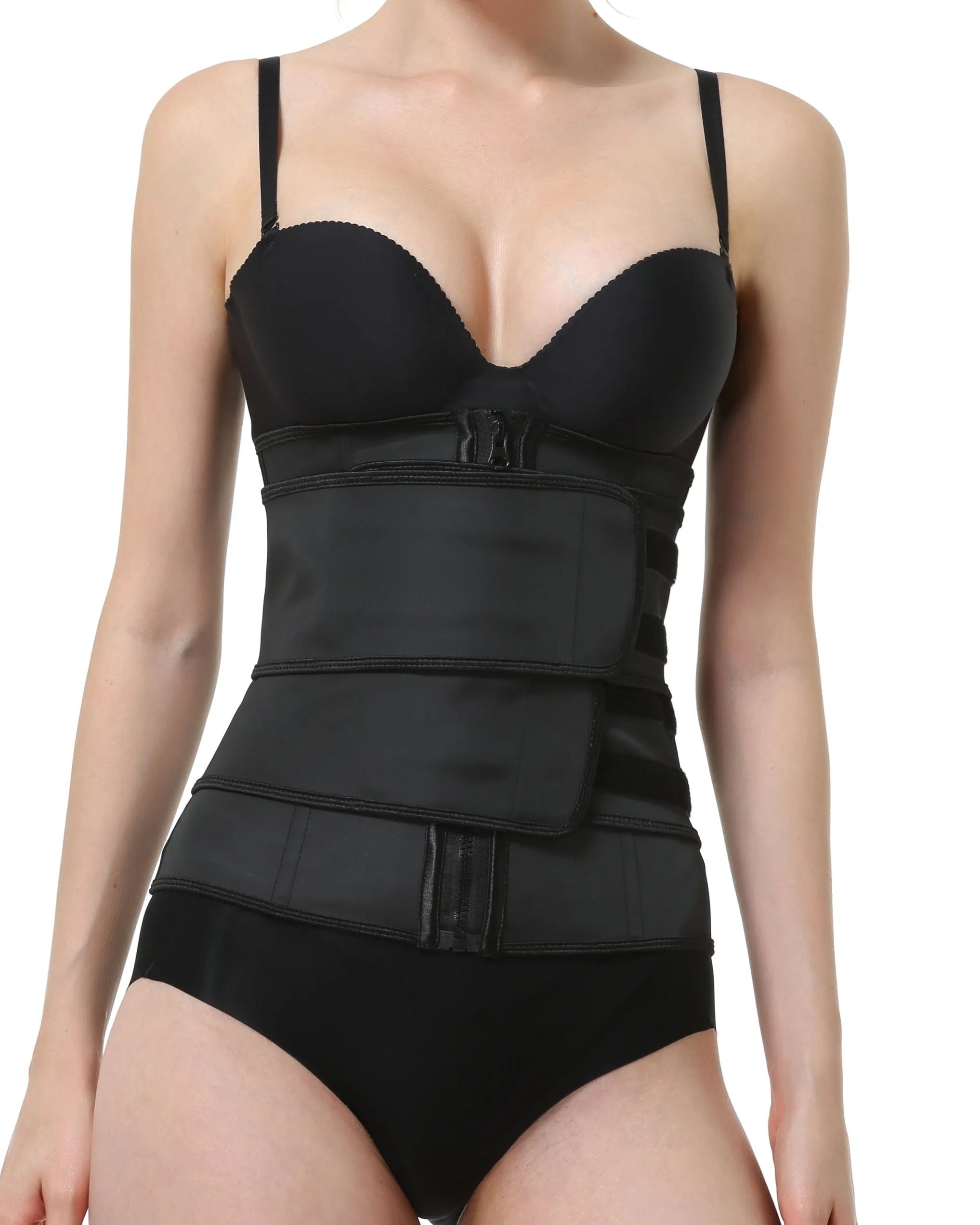 Corset Latex Buckle Waist Corset Belt LATEX Rubber Straps Corset-Curvy-Faja