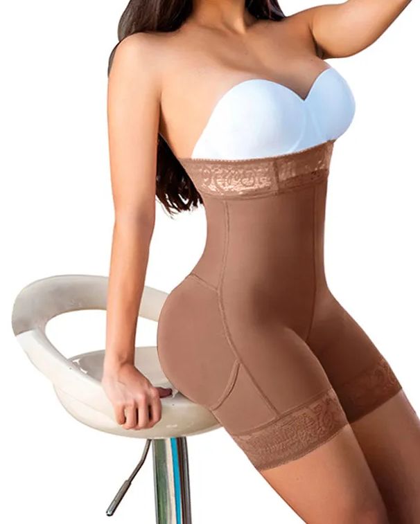 Women High Waist Short Powernet Seamless Pressure Abdomen-Curvy-Faja