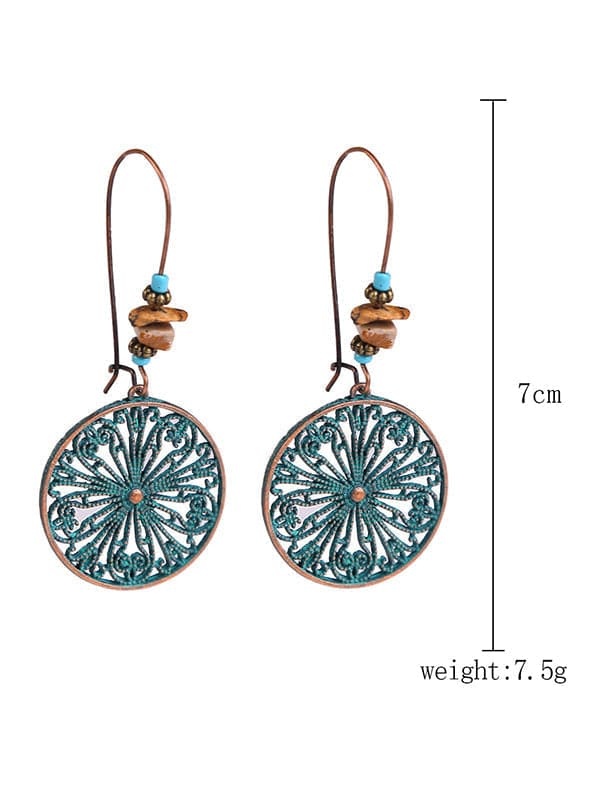 Vintage Round Hollow Earrings-Curvy-Faja