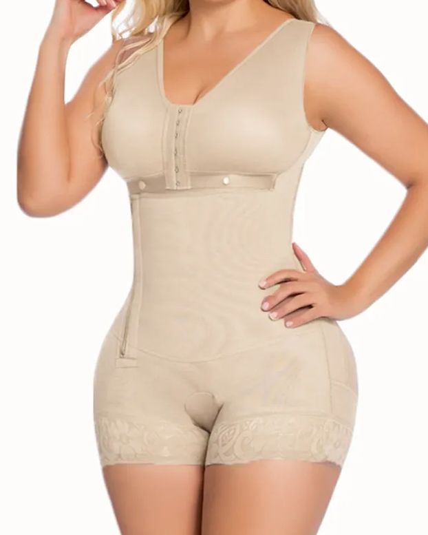 Plus Size Postpartum Sleeveless Short Bodysuit Shaper-Curvy-Faja