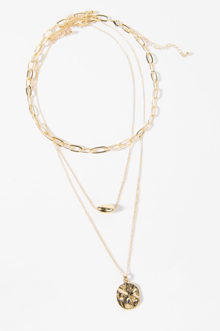 Pinky Promise Gold Geometric Metal Necklace-curvy-faja