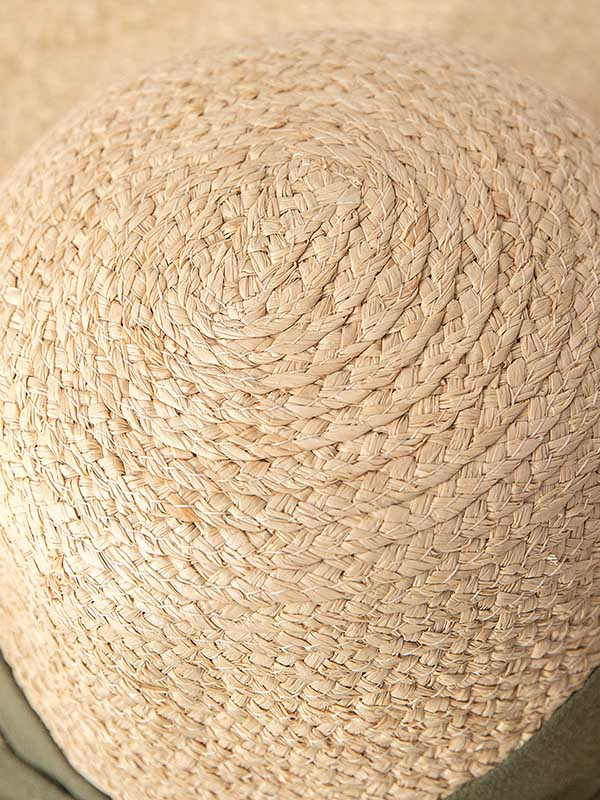 Solid Color Sunscreen Straw Bow-Knot Woven Breathable Beach Hat-Curvy-Faja