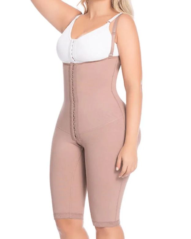 Open Bust Tummy Control Fajas Adjustable Hook And Eye Front Closure Women Shapewear-Curvy-Faja