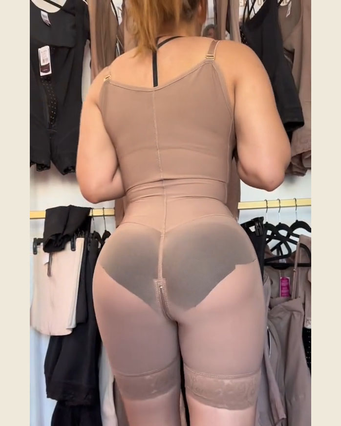 Internal Hooks FIirm Compression Tummy Control Zipper Shapewear-Curvy-Faja