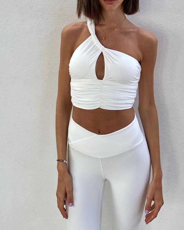 One Shoulder Ruched Bra