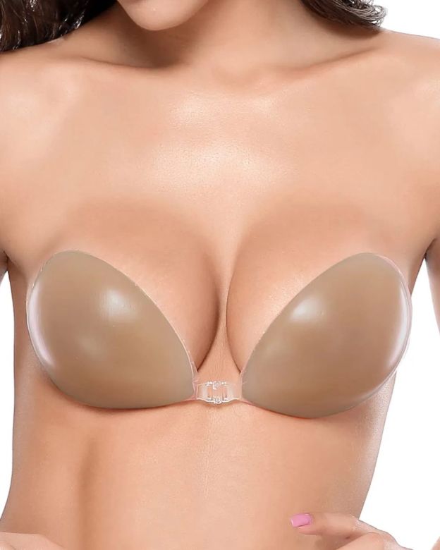 Invisible Silicone Strapless Sticky Plunge Bra-Curvy-Faja