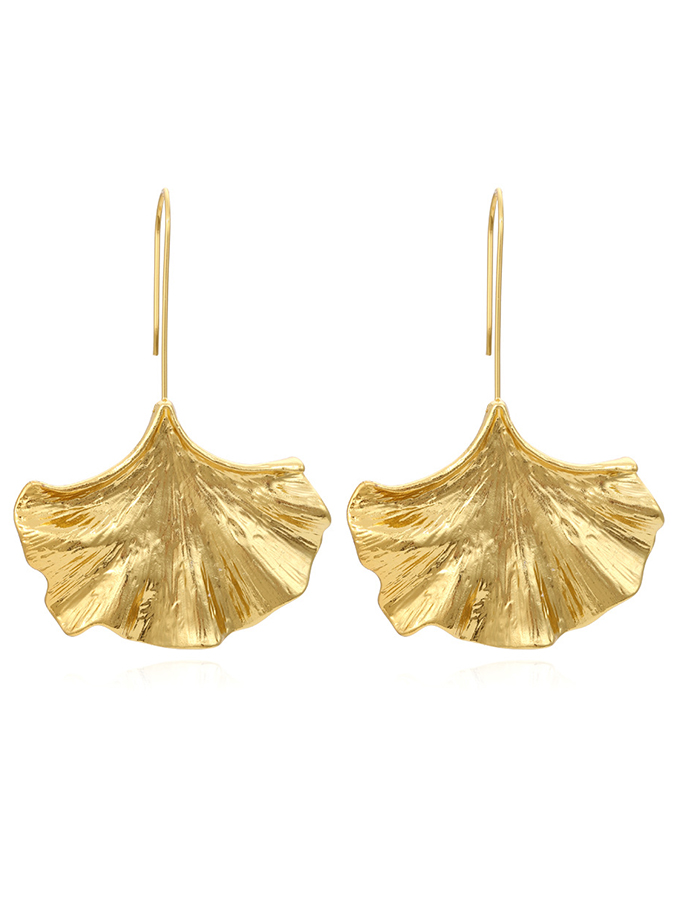 Fashion Vintage Alloy Leaf Earrings-curvy-faja
