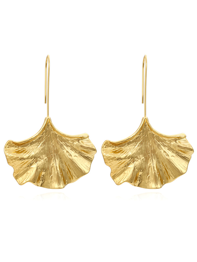 Fashion Vintage Alloy Leaf Earrings-Curvy-Faja
