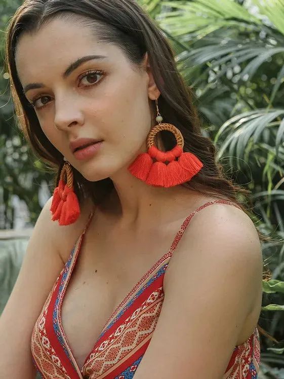 Tasseled Knitting Bohemia Earrings-Curvy-Faja
