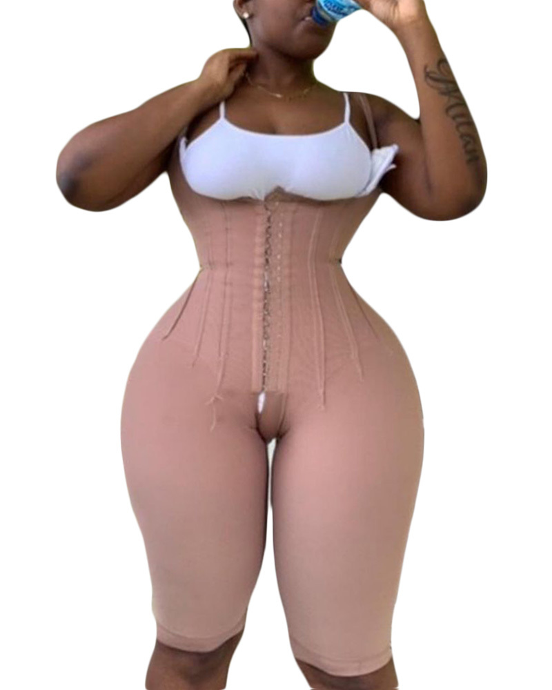 Free Bust Knee Length Compression Garment With Thin Straps Eye n Hook-Curvy-Faja