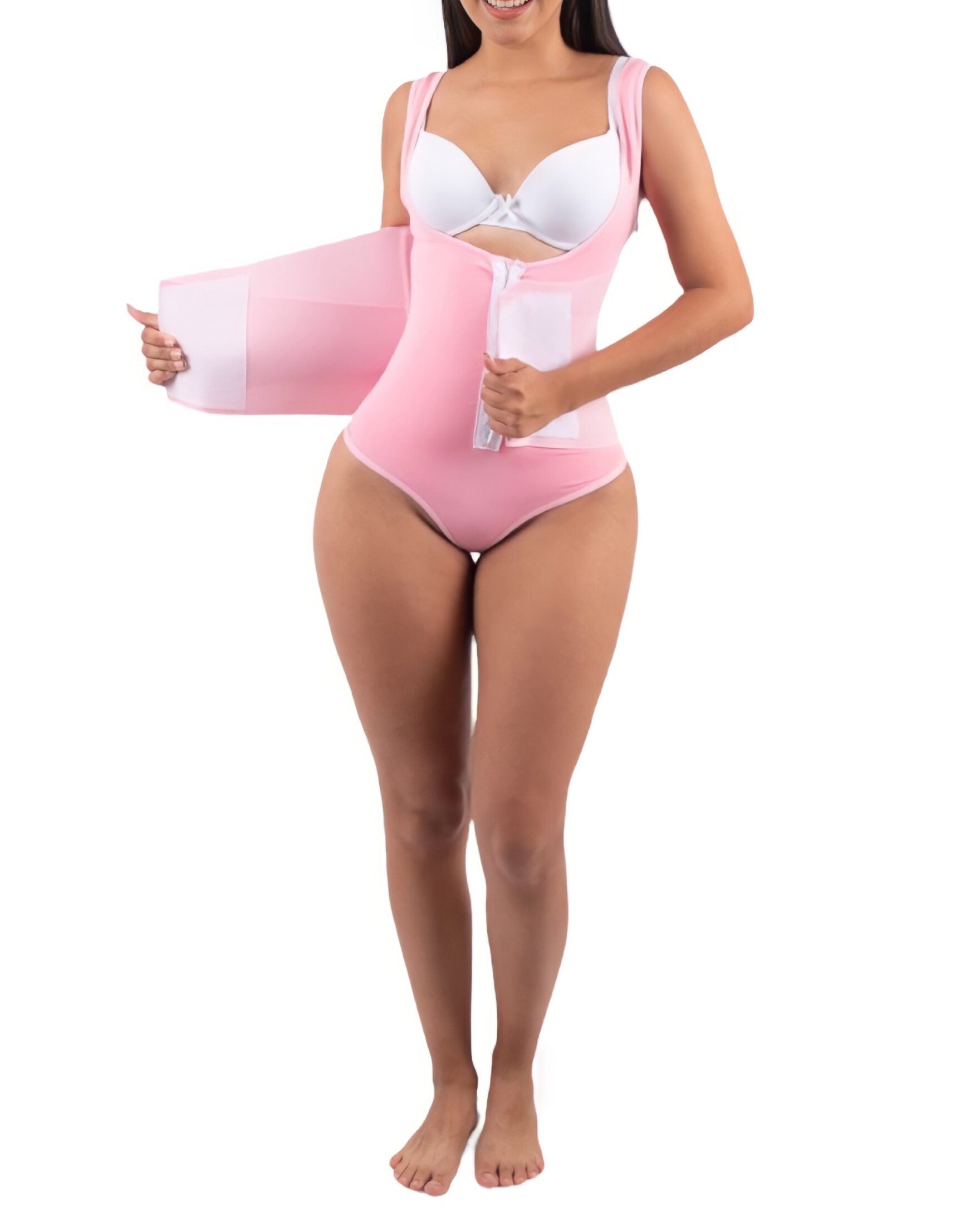 Tummy Control Shapewear Bodysuit with Belt-Curvy-Faja
