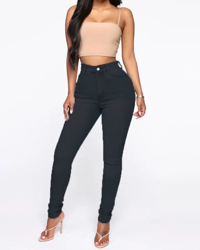 Hip Lifting Peach Hip High Waist Jeans-Curvy-Faja